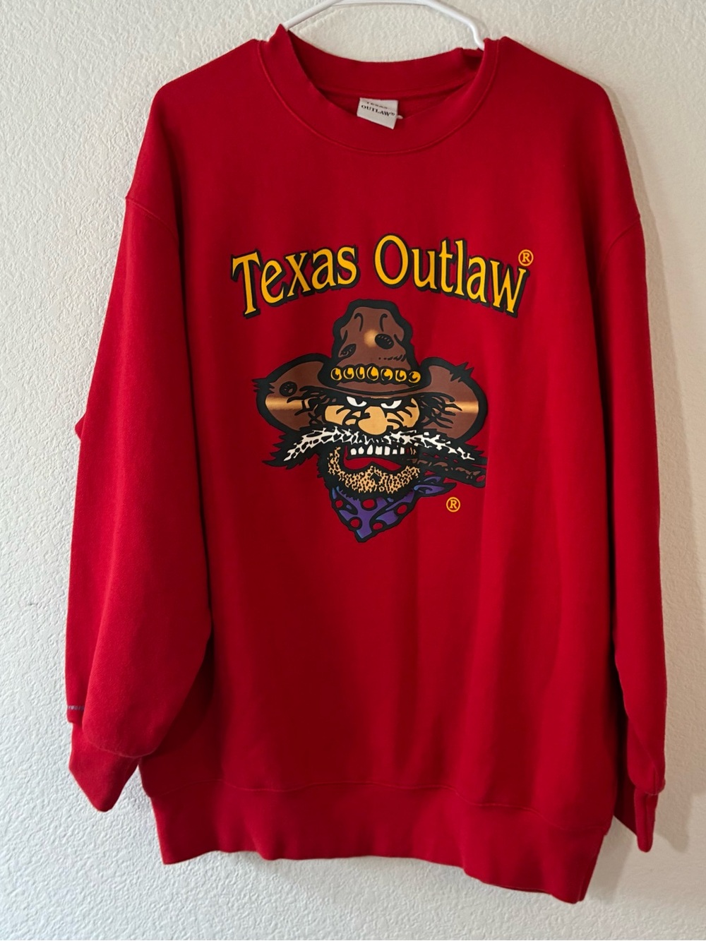 Texas Outlaw Red Graphic Sweater,  X-Large